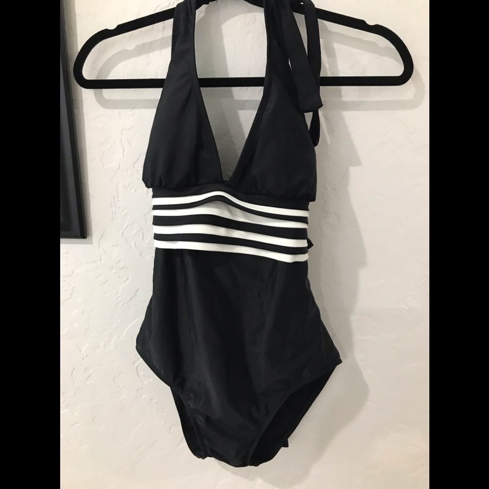 NWT ANNE COLE SWIMSUIT SIZE 8 Black/White